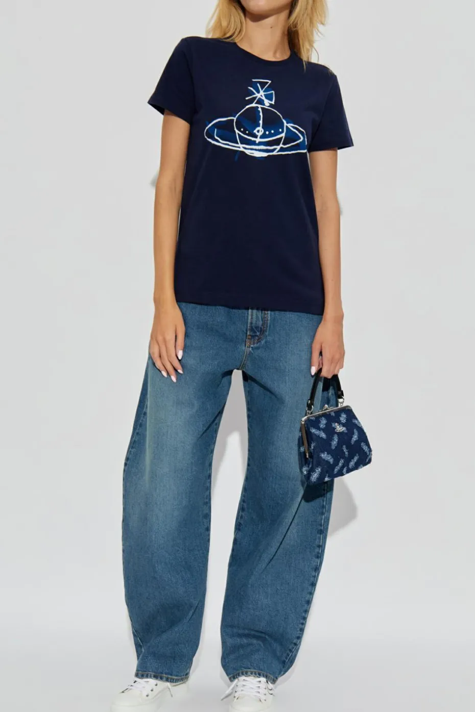 Vivienne Westwood NAVY BLUE T-shirt with logo