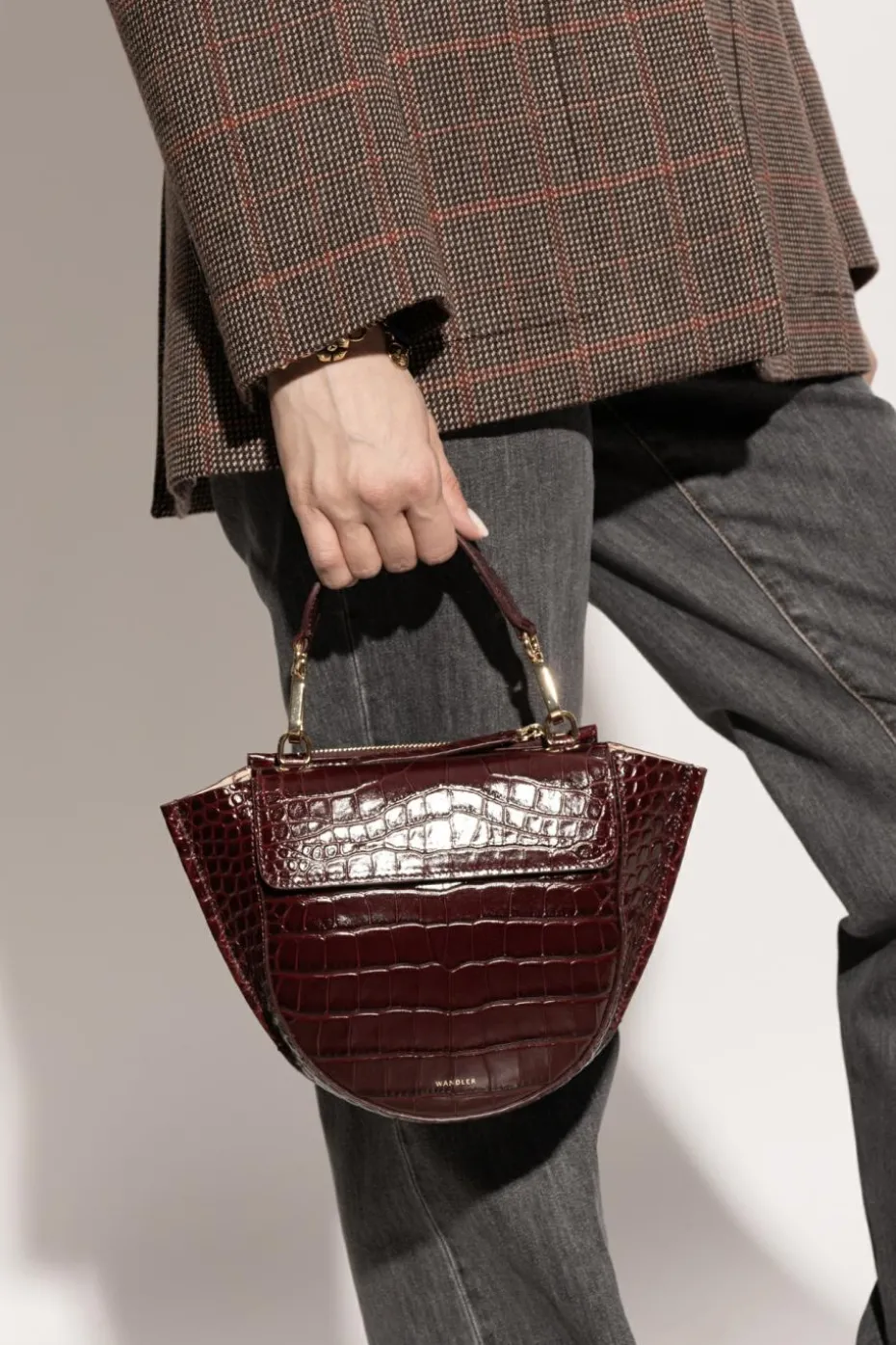 Wandler BURGUNDY Handbag `Hortensia Mini`
