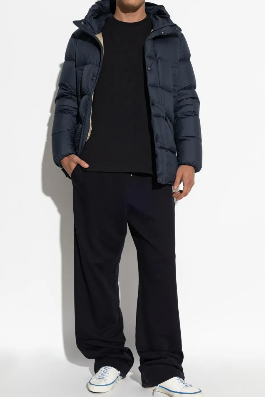 Woolrich NAVY BLUE Down jacket with hood