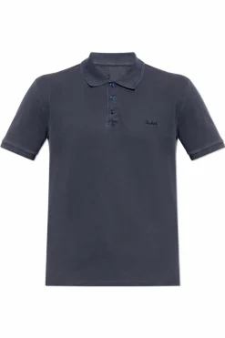 Woolrich NAVY BLUE Polo with embroidered logo