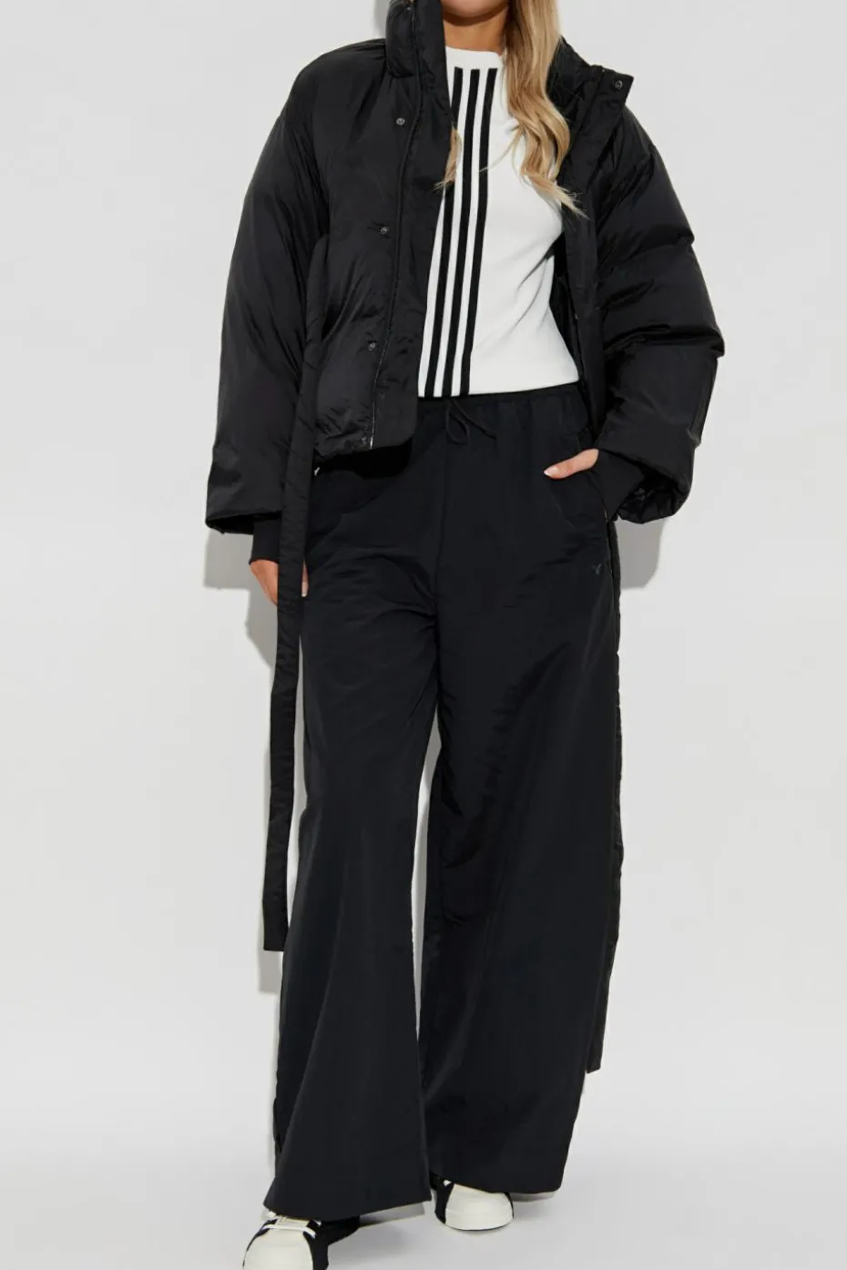 Y-3 BLACK Down jacket with pattern