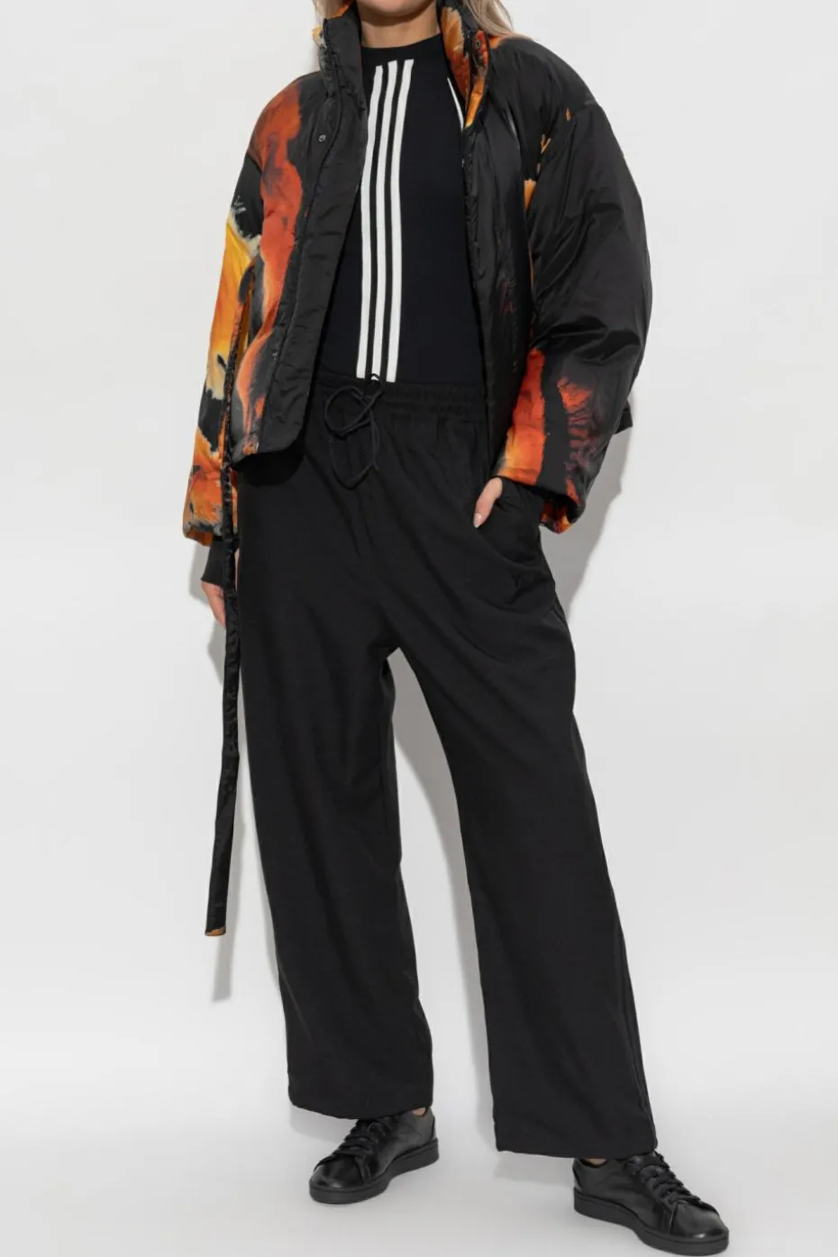 Y-3 BLACK Pants with '3S' side stripes