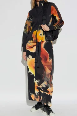 Y-3 BLACK Printed skirt