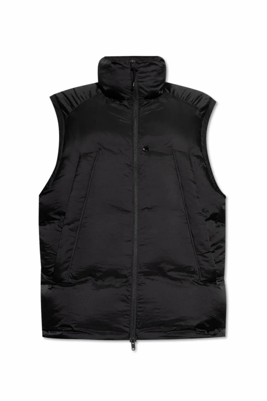 Y-3 BLACK Puffer vest with logo
