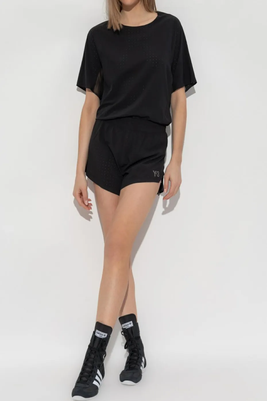 Y-3 BLACK Shorts with perforation