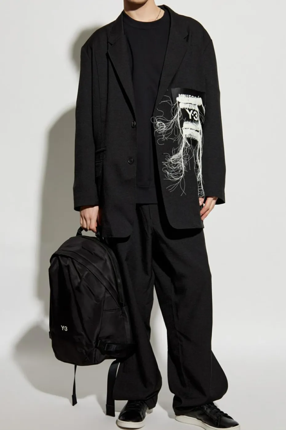Y-3 BLACK Sweatshirt with printed logo