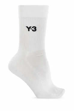 Y-3 WHITE Socks with logo