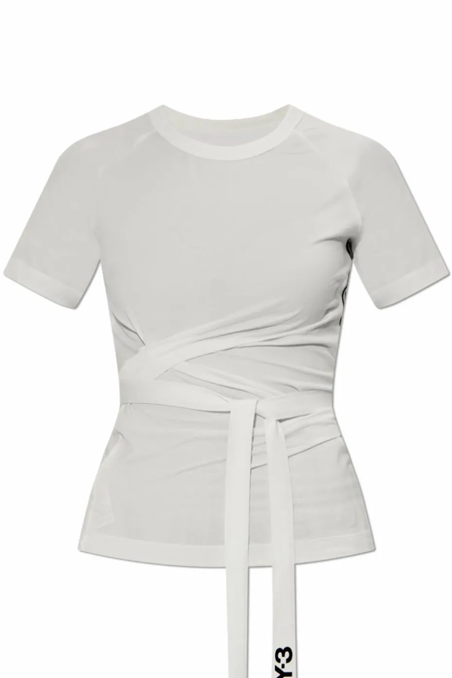 Y-3 WHITE T-shirt with drawstrings