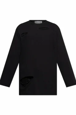 Yohji Yamamoto BLACK Asymmetrical long-sleeve T-shirt