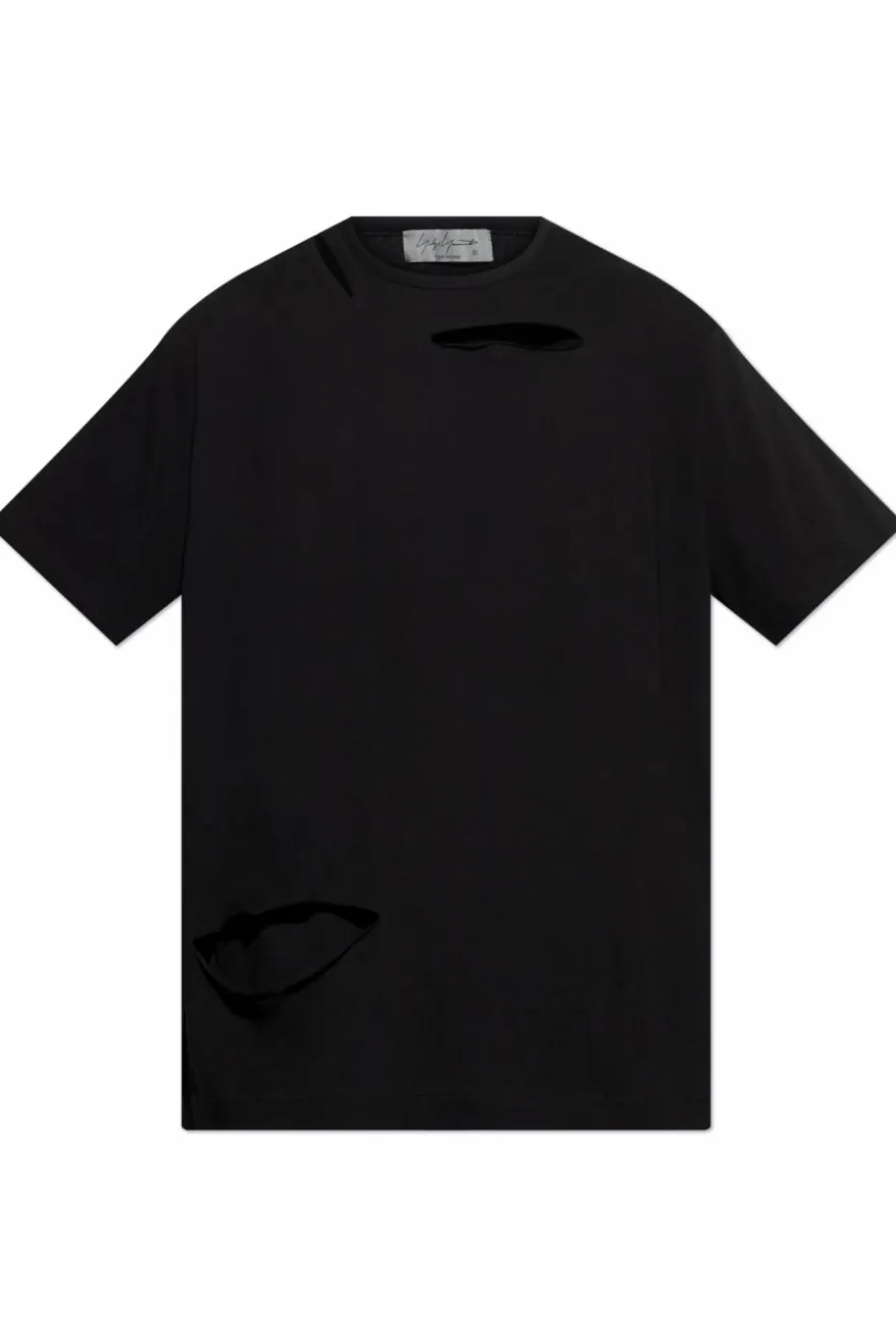 Yohji Yamamoto BLACK T-shirt with vintage effect