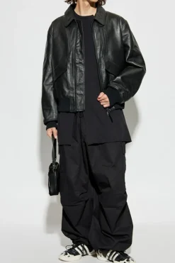 Yohji Yamamoto BLACK T-shirt with a slit