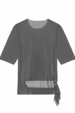 Yohji Yamamoto GREY T-shirt with decorative finish