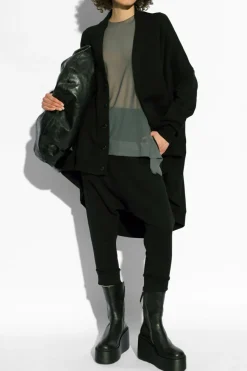 Yohji Yamamoto GREY T-shirt with decorative finish