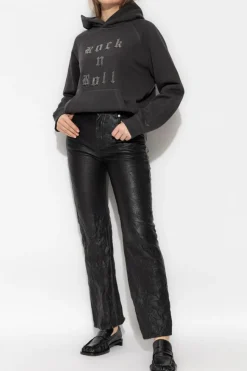 Zadig & Voltaire BLACK Leather pants `Evy`