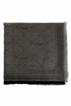 Zadig & Voltaire BLACK Scarf with lurex thread