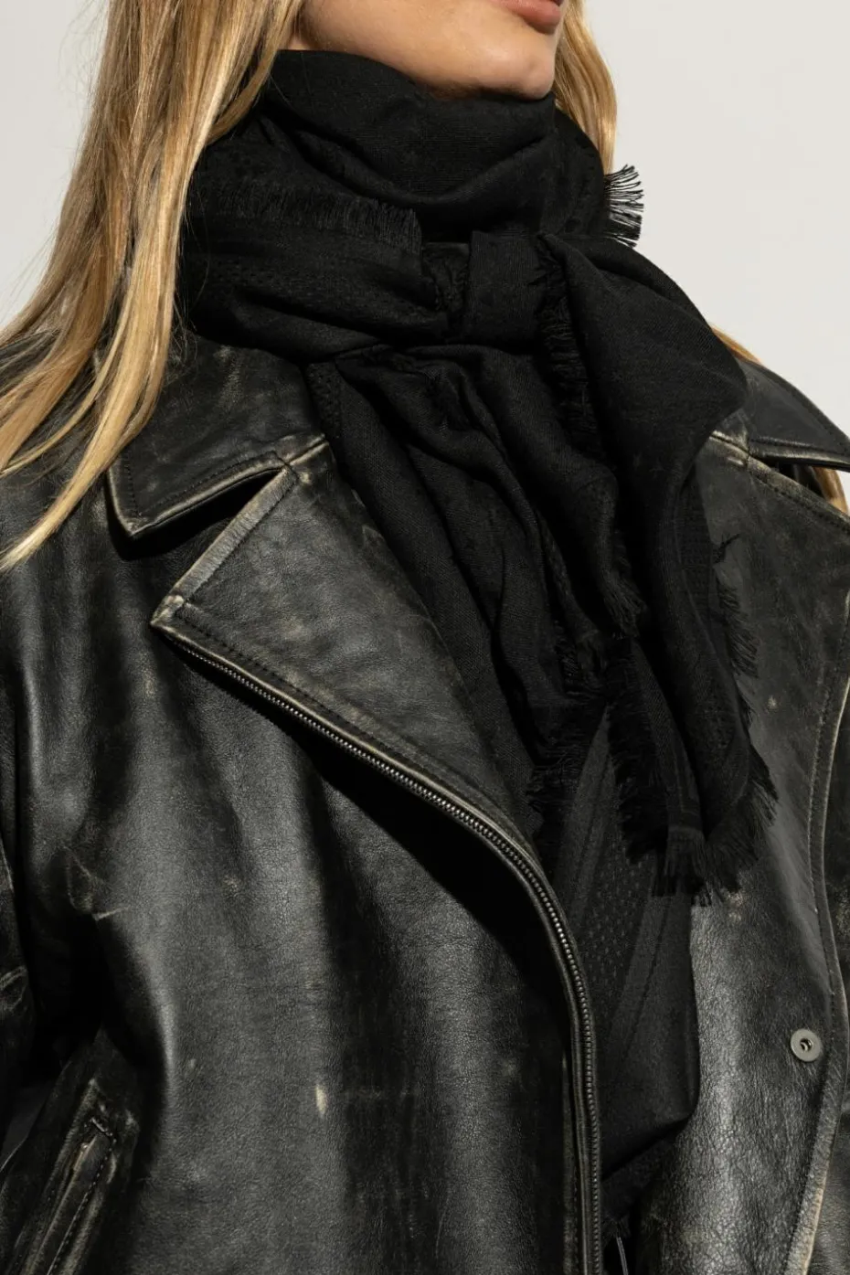 Zadig & Voltaire BLACK Scarf with monogram ‘Glenn’