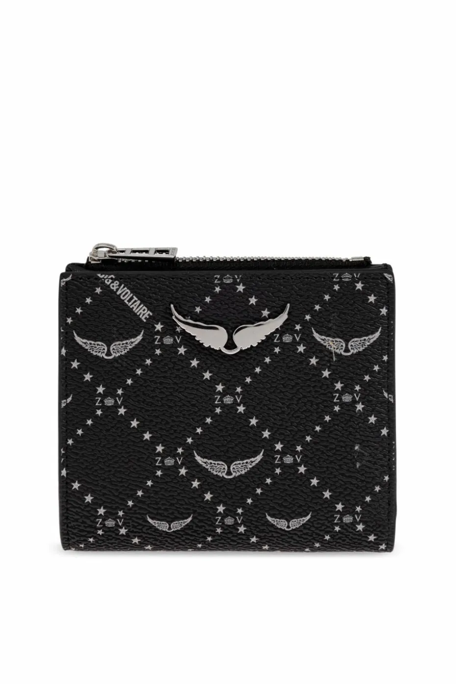 Zadig & Voltaire BLACK Wallet with an application in the shape of the logo