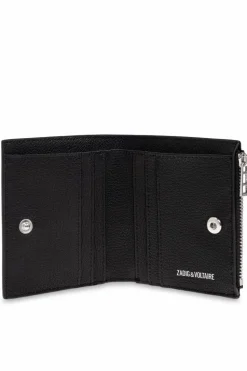 Zadig & Voltaire BLACK Wallet with an application in the shape of the logo