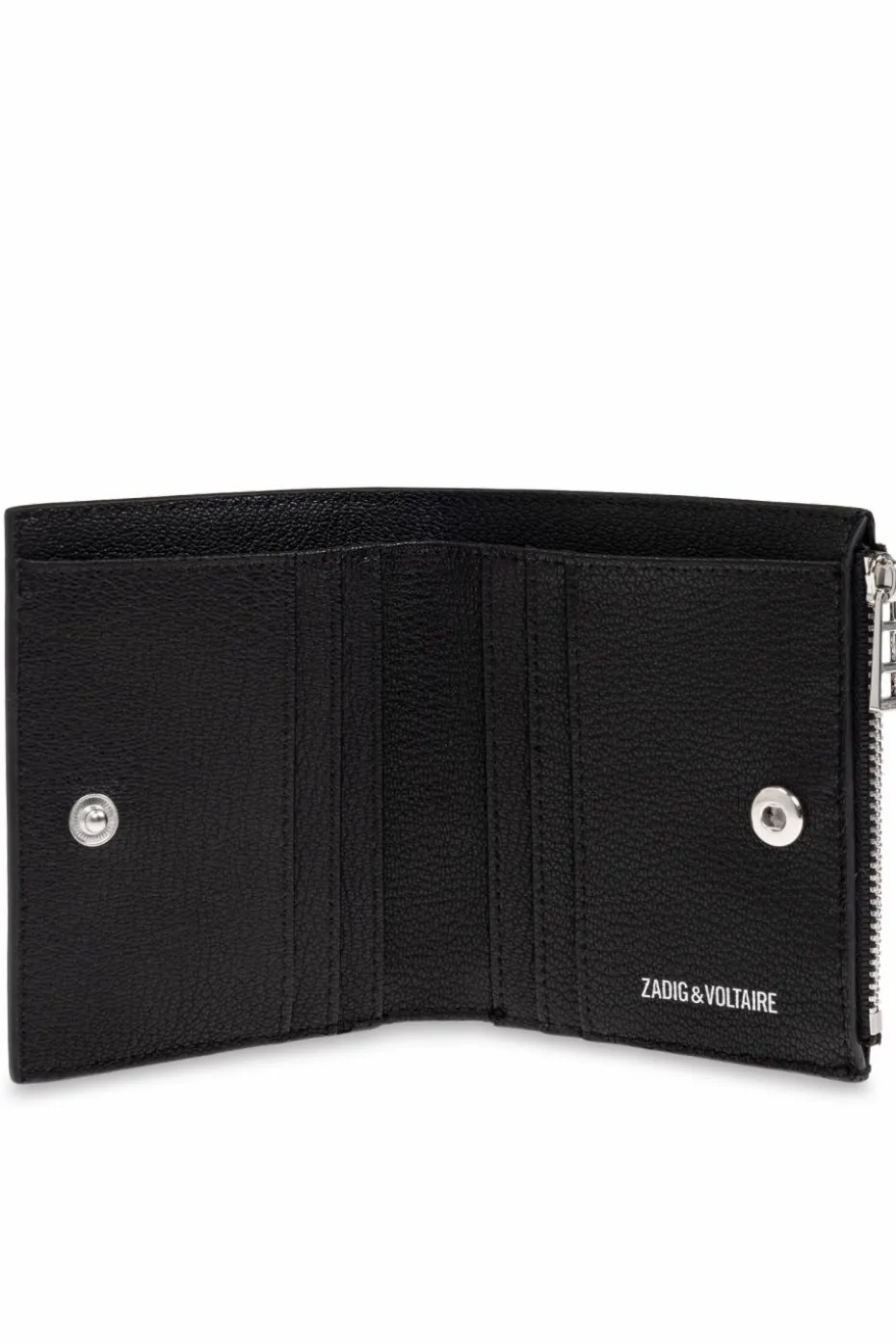 Zadig & Voltaire BLACK Wallet with an application in the shape of the logo