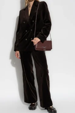 Zadig & Voltaire BROWN Velour trousers "Panol"
