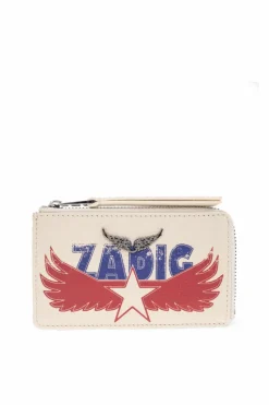 Zadig & Voltaire cream Card case with print