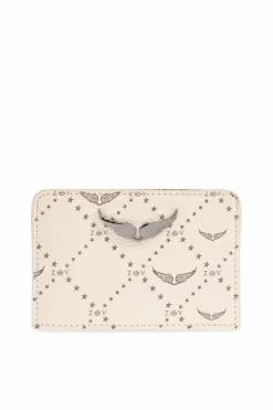Zadig & Voltaire cream Cardholder with logo