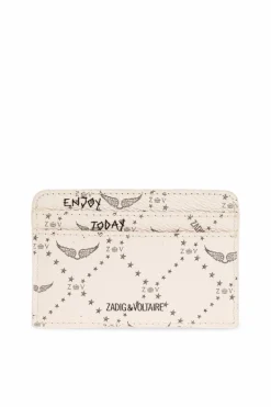Zadig & Voltaire cream Cardholder with logo