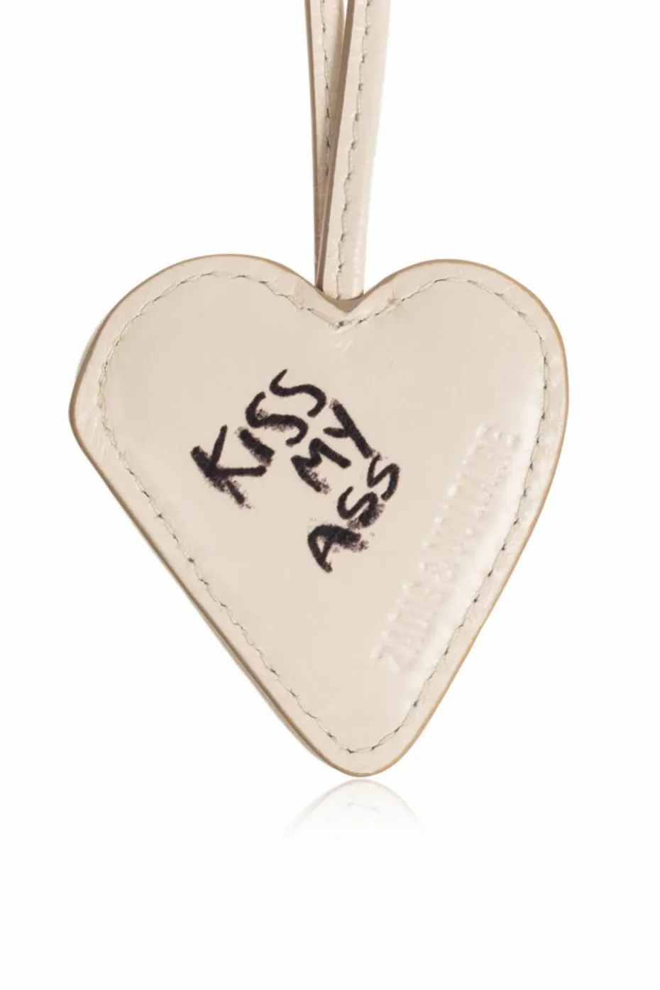 Zadig & Voltaire cream Leather keychain
