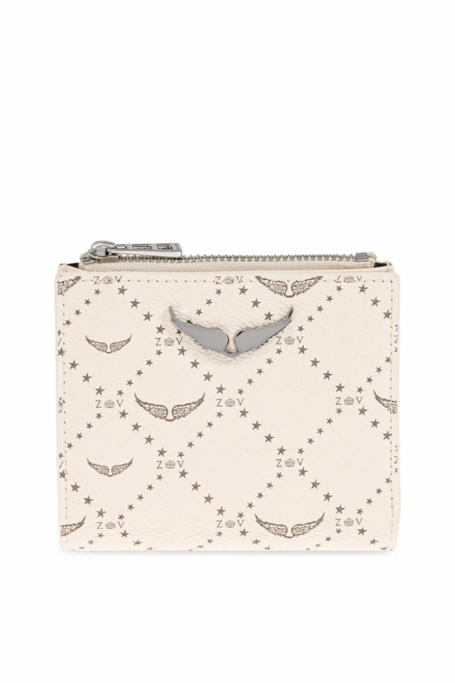 Zadig & Voltaire cream Wallet with an application in the shape of the logo