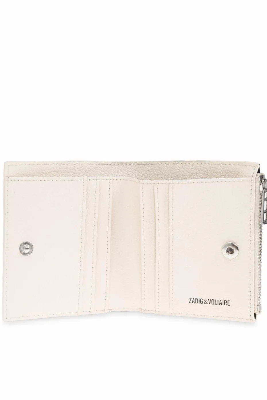 Zadig & Voltaire cream Wallet with an application in the shape of the logo