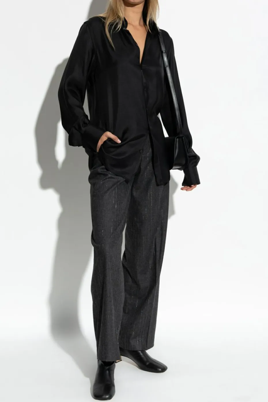 Zadig & Voltaire GREY Creased trousers with lurex thread