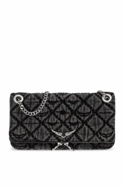 Zadig & Voltaire GREY Denim shoulder bag with logo