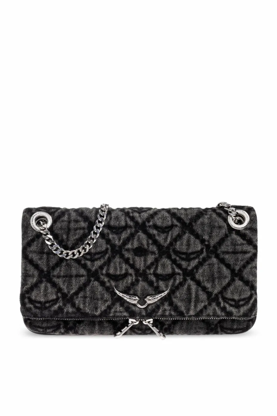 Zadig & Voltaire GREY Denim shoulder bag with logo