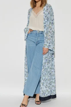 Zadig & Voltaire light blue Kimono with floral motif